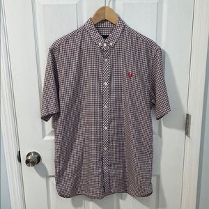 Fred Perry Red and White Casual Button Down Shirt